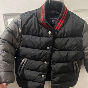 GAP Kids Black and Gray Puffer Jacket Super Warm